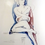 196 535 onbekend zittende vrouw in erotische houding 0196 g