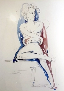 196 535 onbekend zittende vrouw in erotische houding 0196 g