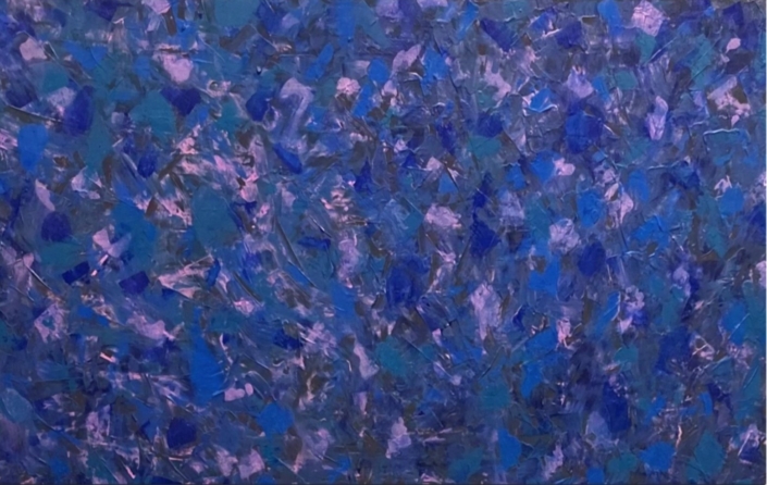 AeternitasAmoris Abstracte blauwe en paarse verfstructuur